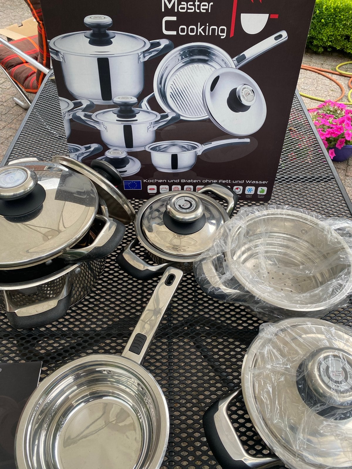 Nieuwe 7-delige Authentic Master Cooking pannenset, Ophalen, Met deksel, Nieuw, Pannenset