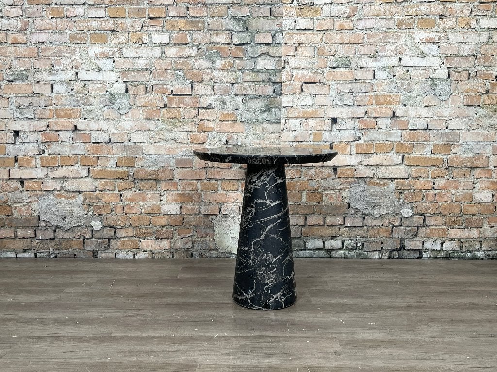 POLSPOTTEN Marble Look Disc Table – Zwart | PP, Ophalen, Overige materialen, 50 tot 100 cm, Design