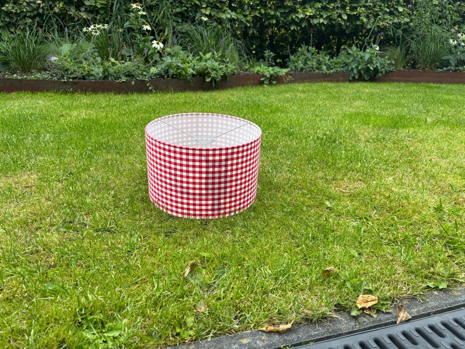 Leuke rood-wit geruite lampenkap met uil, Ophalen, Gebruikt, Overige typen, Rond
