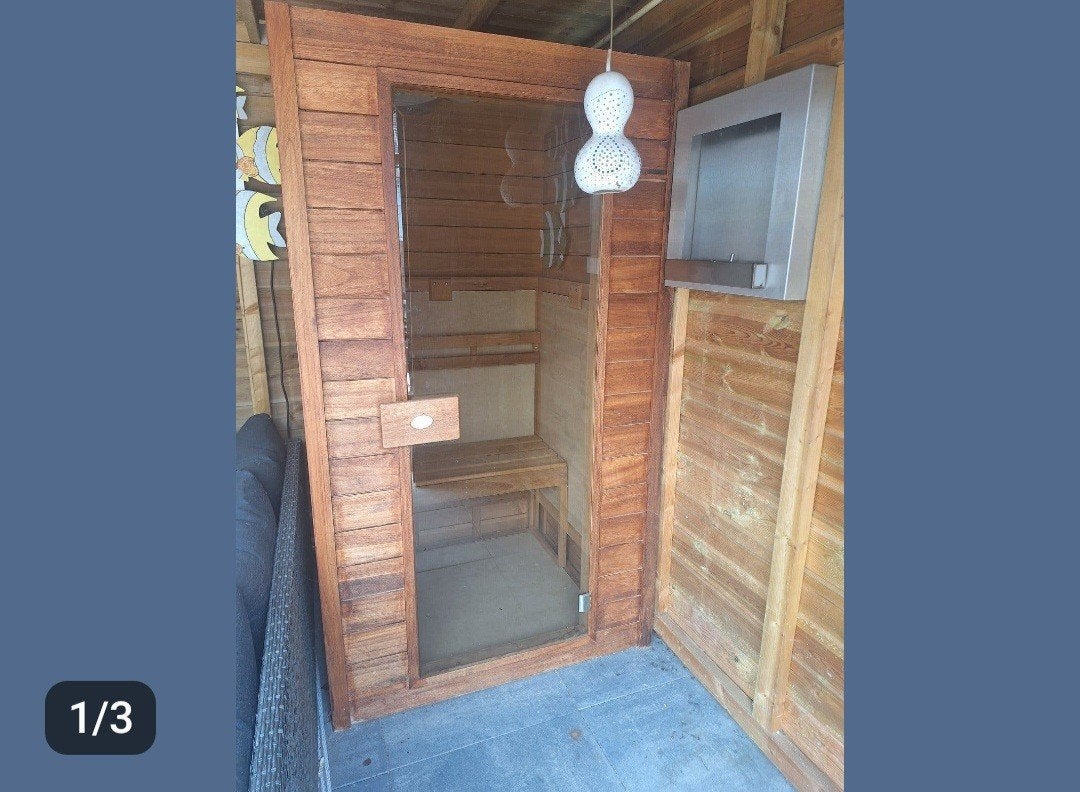 Compacte Houten Sauna voor Thuisgebruik, Ophalen, Gebruikt, Fins of Traditioneel, Complete sauna