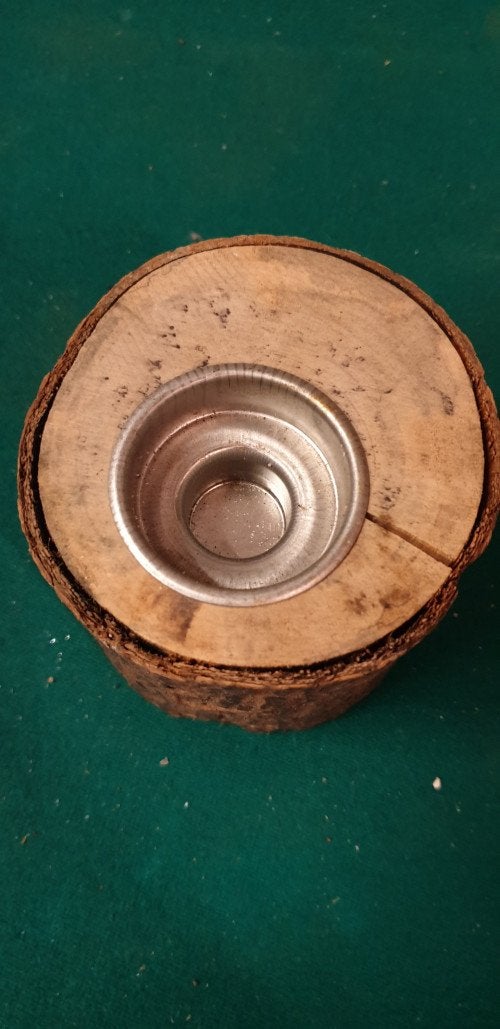 waxinehouder op hout stam, Ophalen of Verzenden, 'T Olde Gre-j, Info@toldegrej.nl, Endepoelstraat 20f Didam
