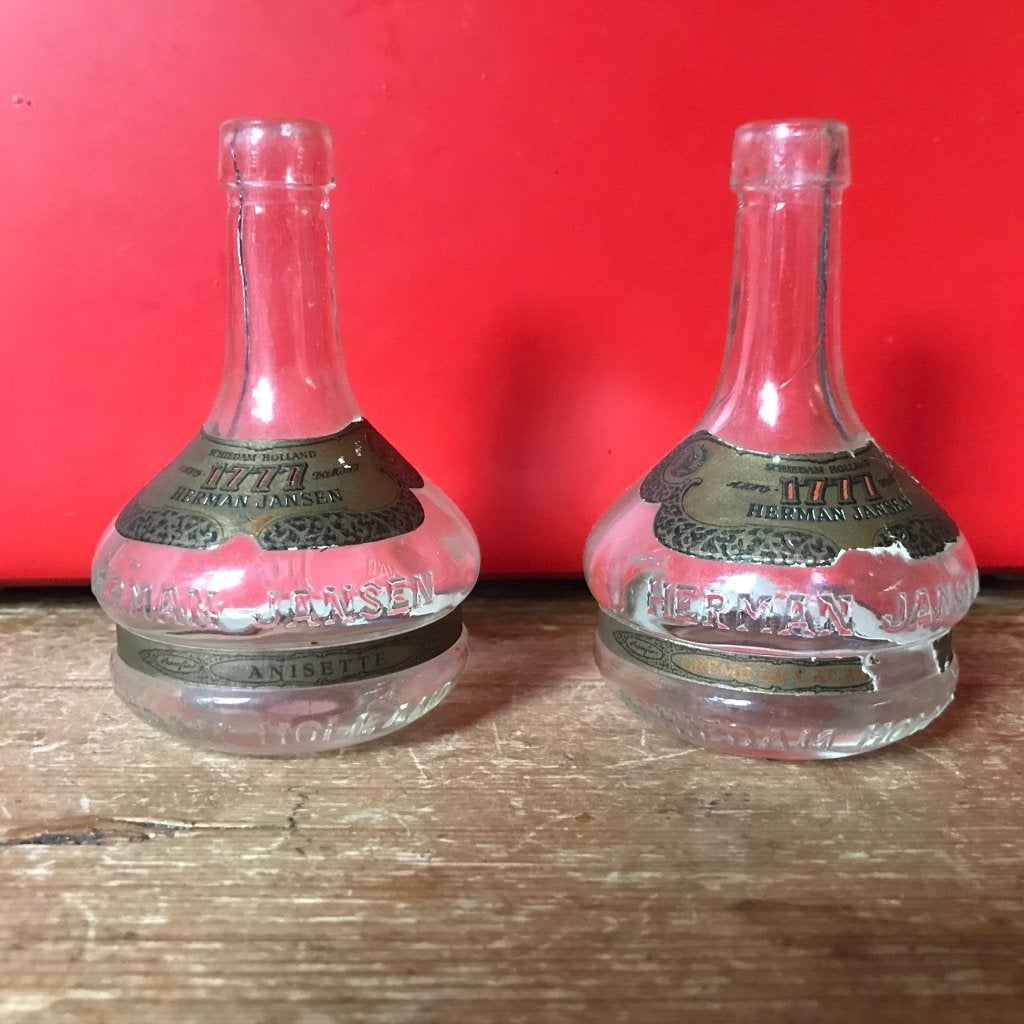 Vintage flesjes Herman Jansen 2x, Ophalen of Verzenden, Zo goed als nieuw, Gebruiksvoorwerp