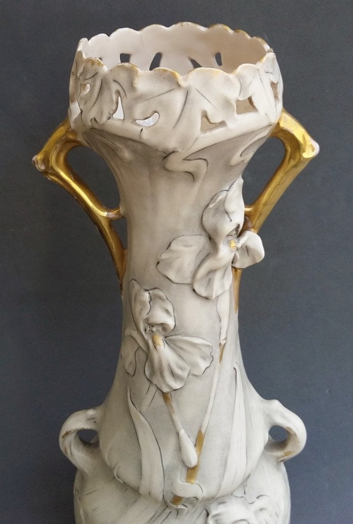 Om 1900 ROYAL DUX Art Nouveau Porseleinen Vaas Siervaas, Ophalen of Verzenden