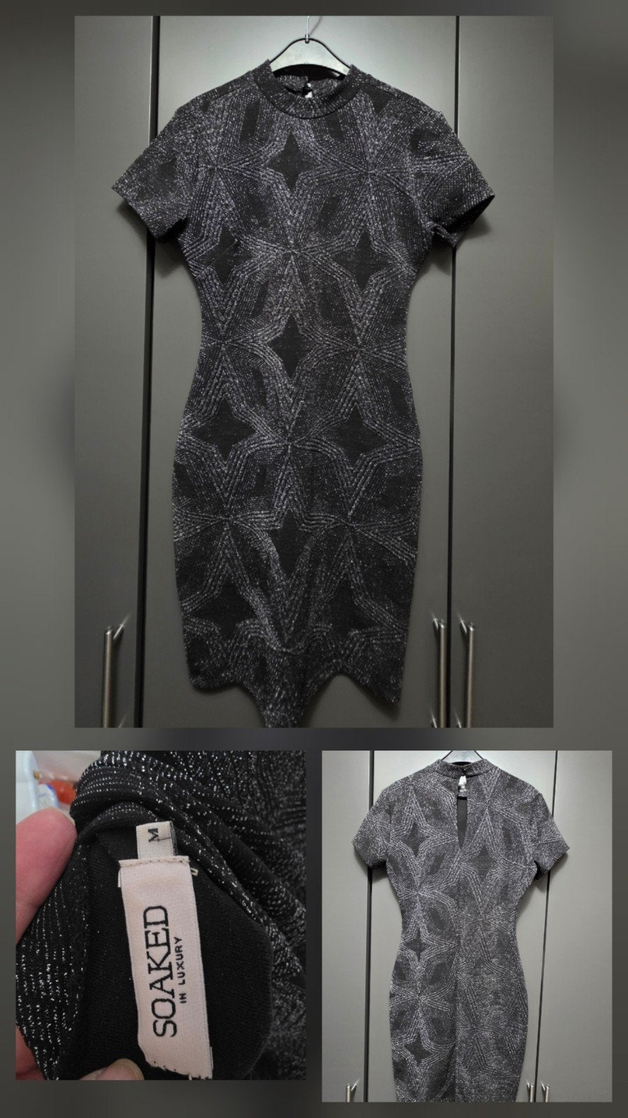 Soaked in Luxury jurk met glitterpatroon, Kleding | Dames, Jurken, Maat 38/40 (M), Soaked in Luxury, Zwart, Ophalen of Verzenden