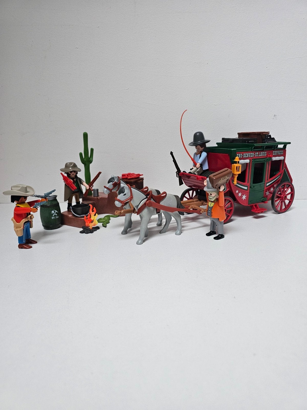 Playmobil Western Set: Postkoets en Kampvuur, Ophalen of Verzenden, Zo goed als nieuw, Jongen of Meisje