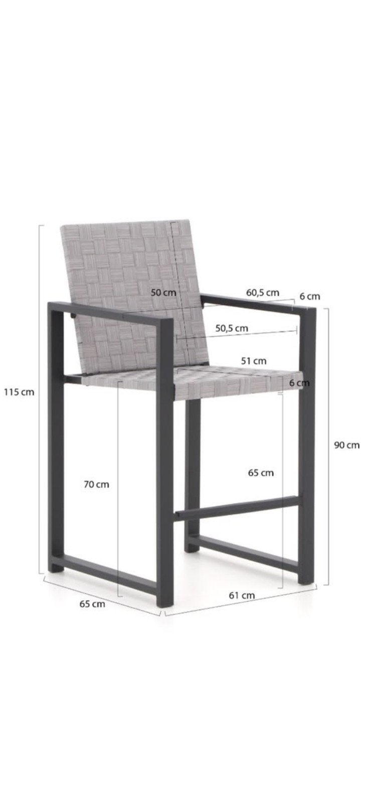 Bellagio Vezzano/Fidenza 150cm barset 5-delig, Tuin en Terras, Ophalen, Zo goed als nieuw, Rechthoekig, Aluminium