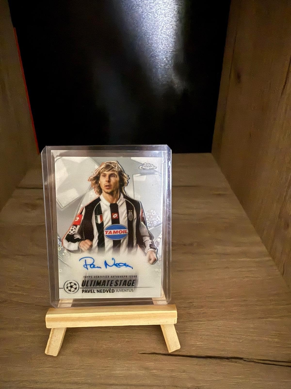 Pavel Nedved Juventus Topps Chrome Ultimate Stage Autokaart, Ophalen of Verzenden, Zo goed als nieuw, Buitenlandse clubs, Spelerskaart