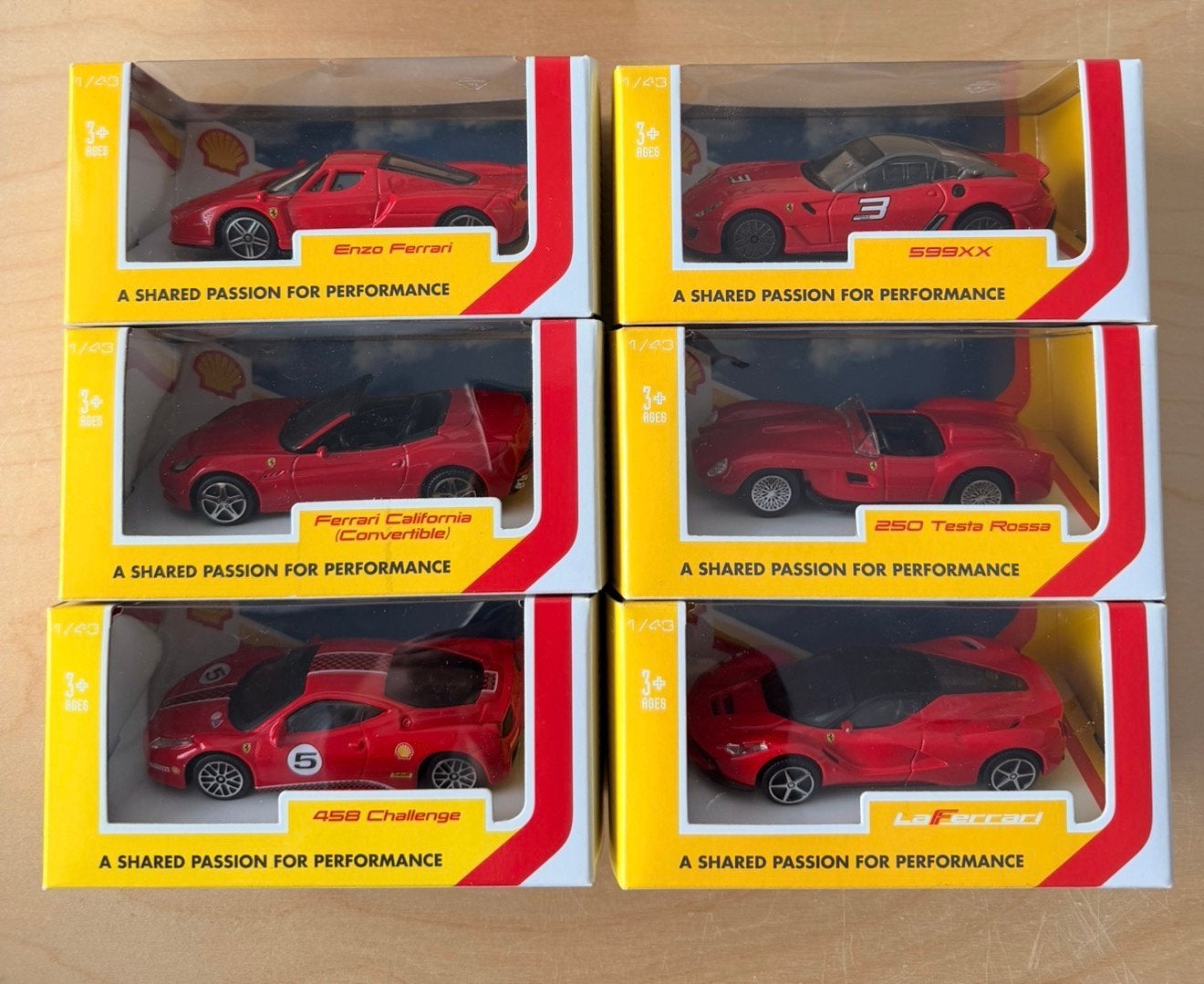 Shell V-Power Ferrari Modelauto's (6 stuks) 1:43, Ophalen of Verzenden, Nieuw, Overige typen