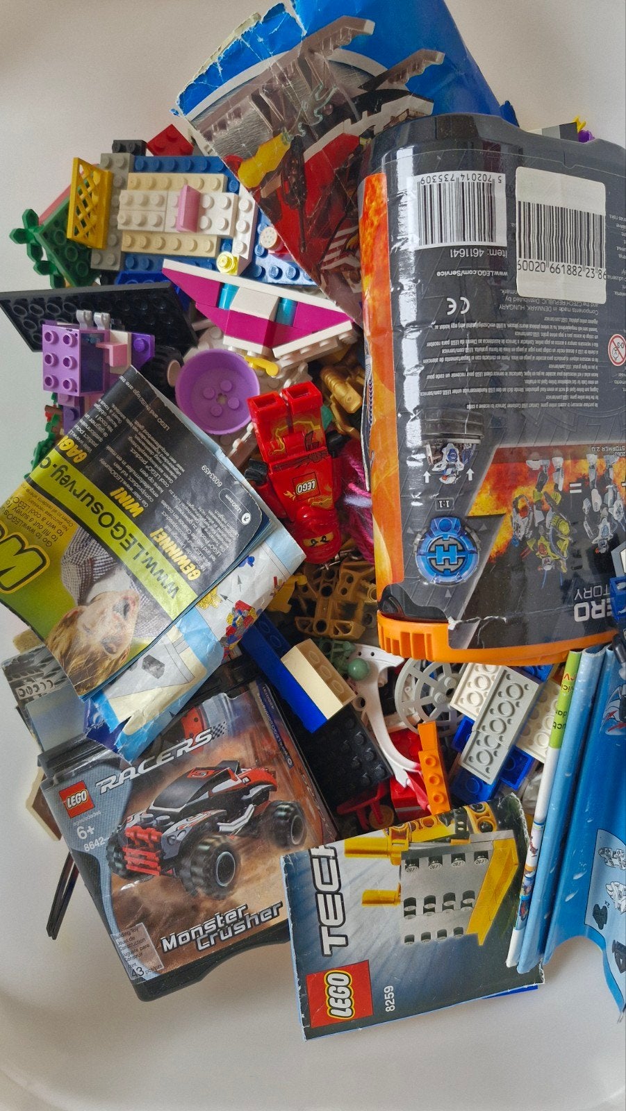 Lego doos met nog wat autootjes, Ophalen