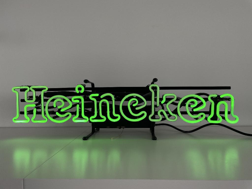 Oude neon (glas) lichtreclame Heineken, Ophalen, Gebruikt, Lichtbak of (neon) lamp