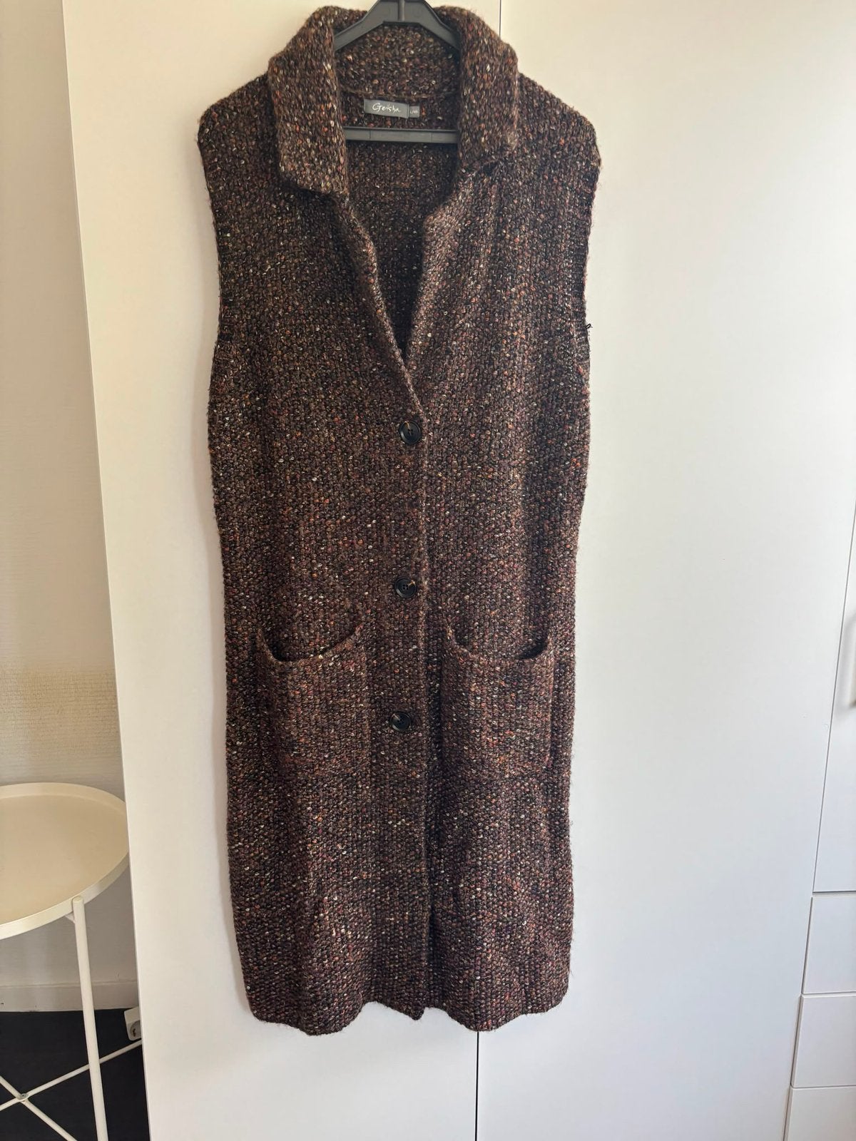 Geisha bruin wollen vest, Verzenden, Nieuw, Maat 42/44 (L), Bruin