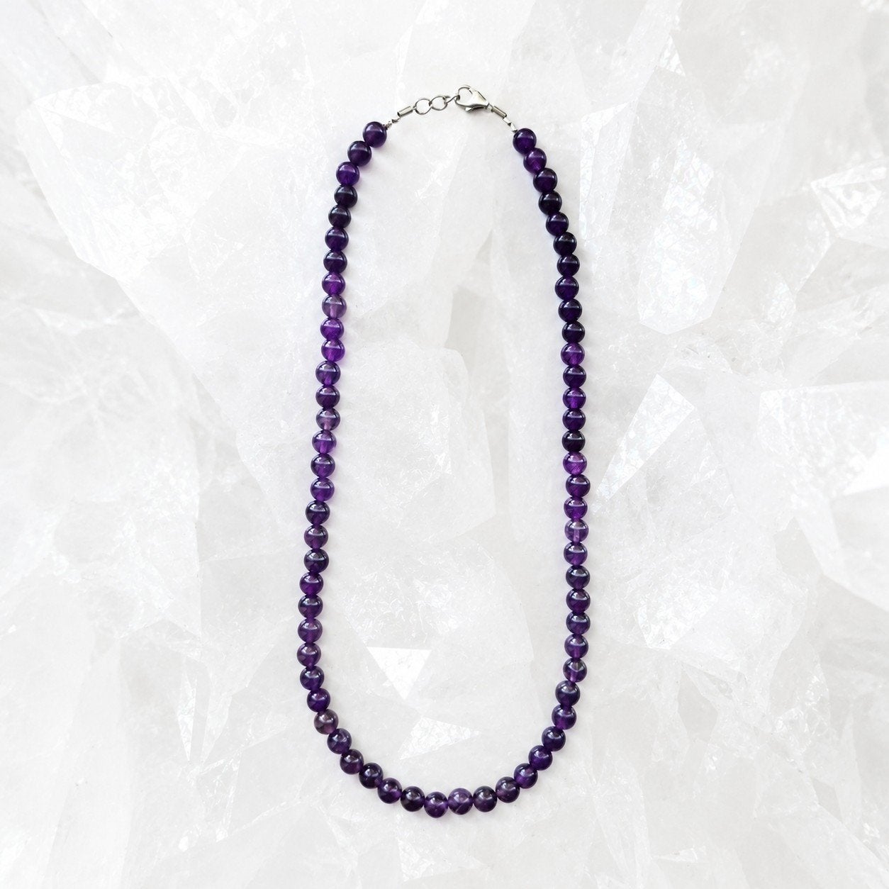 Amethist ketting, Verzenden, Paars, Nieuw, Steen of Mineraal