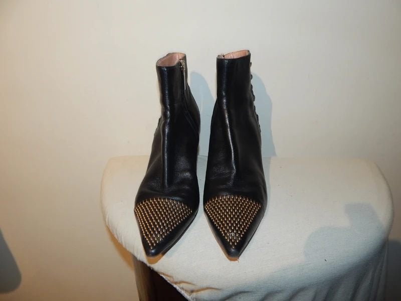 Elisabetta Franchi leren laarsjes gouden hardware mt 41