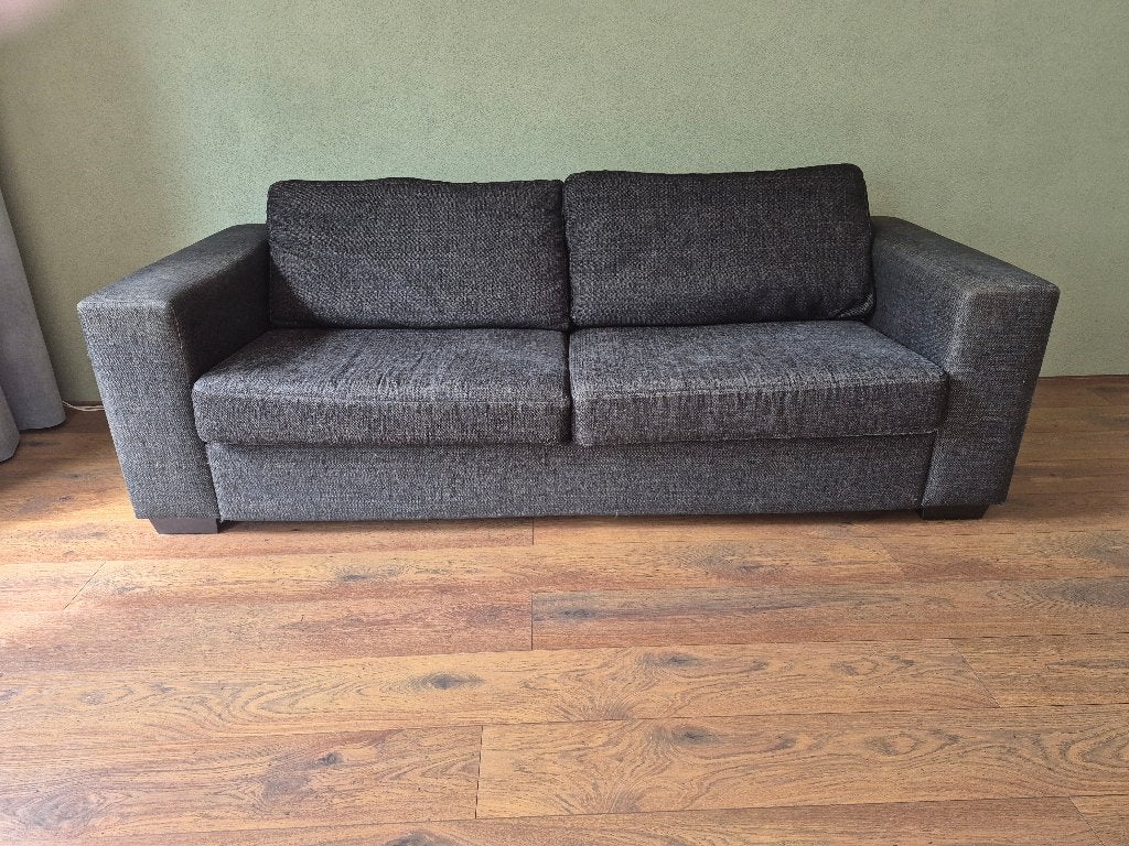 2 1/2 bank met stoel en poef, Huis en Inrichting, Ophalen, Gebruikt, Driepersoons, 75 tot 100 cm