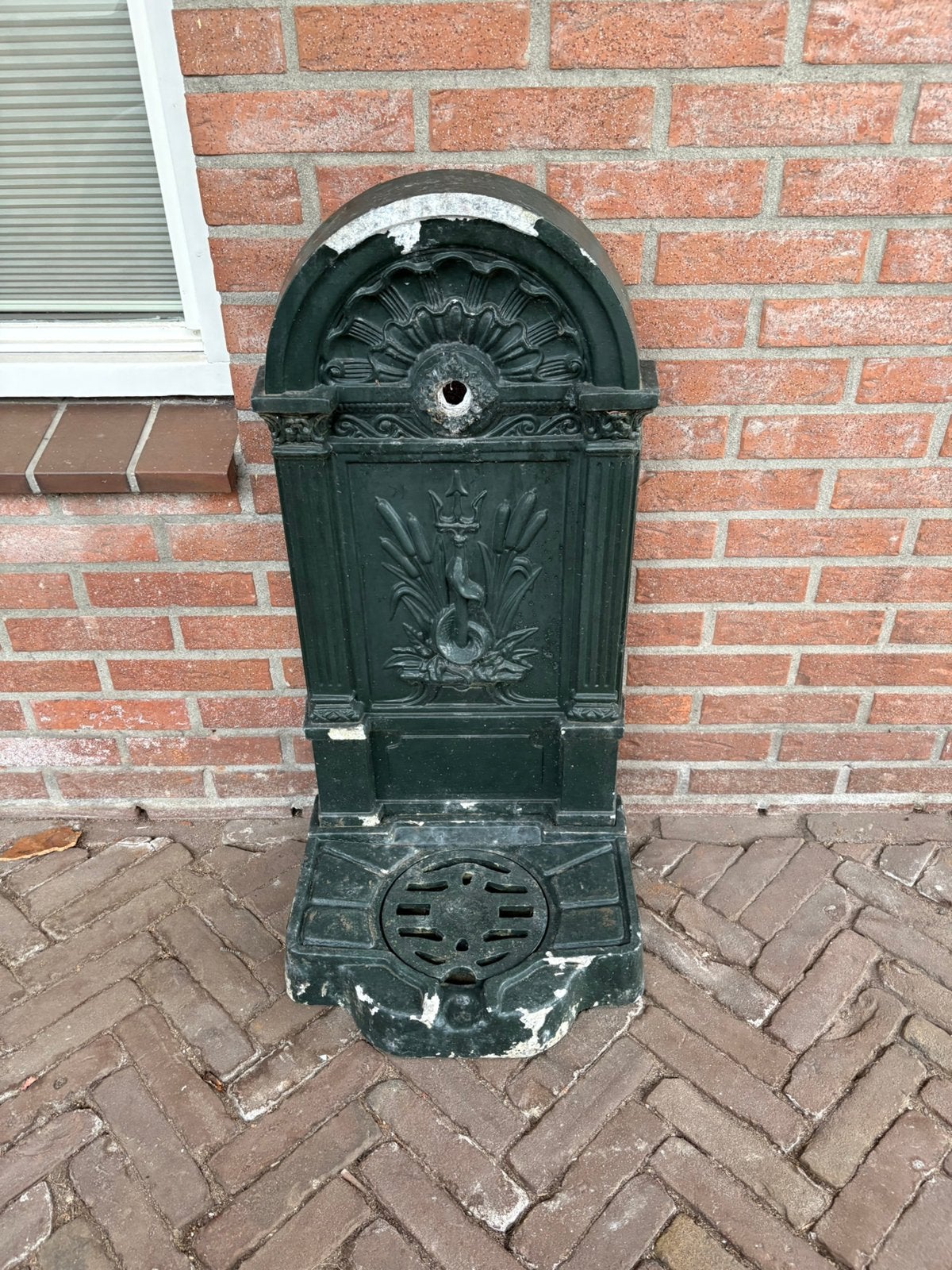 Tuinfontein waterkraan waterornament staand groen, Ophalen of Verzenden, Zo goed als nieuw, Waterornament