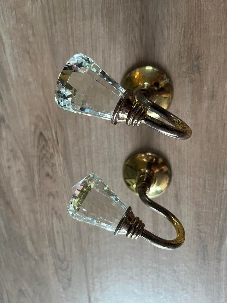 Embrasses Glas Messing Gordijn Houder, Antiek en Kunst, Ophalen of Verzenden