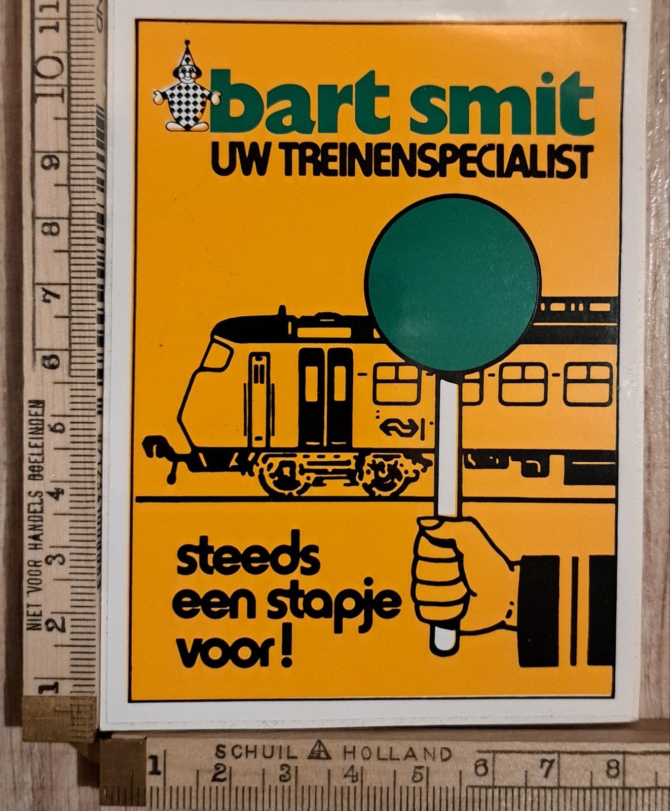 Vintage sticker Bart Smith uw treinenspecialist modeltrein, Verzamelen, Ophalen of Verzenden, Zo goed als nieuw, Bedrijf of Vereniging