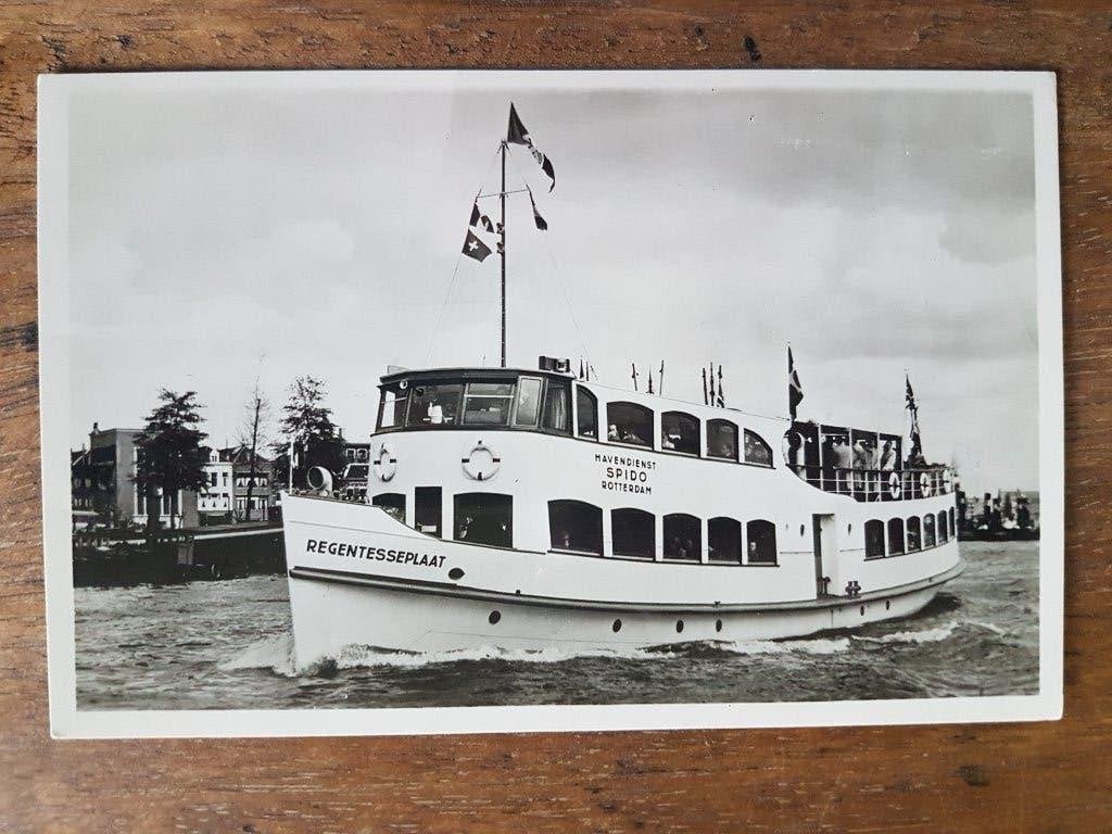 Ansichtkaart Boot SPIDO Havenrondvaarten Rotterdam, Verzenden, 1940 tot 1960, Ongelopen, Zuid-Holland