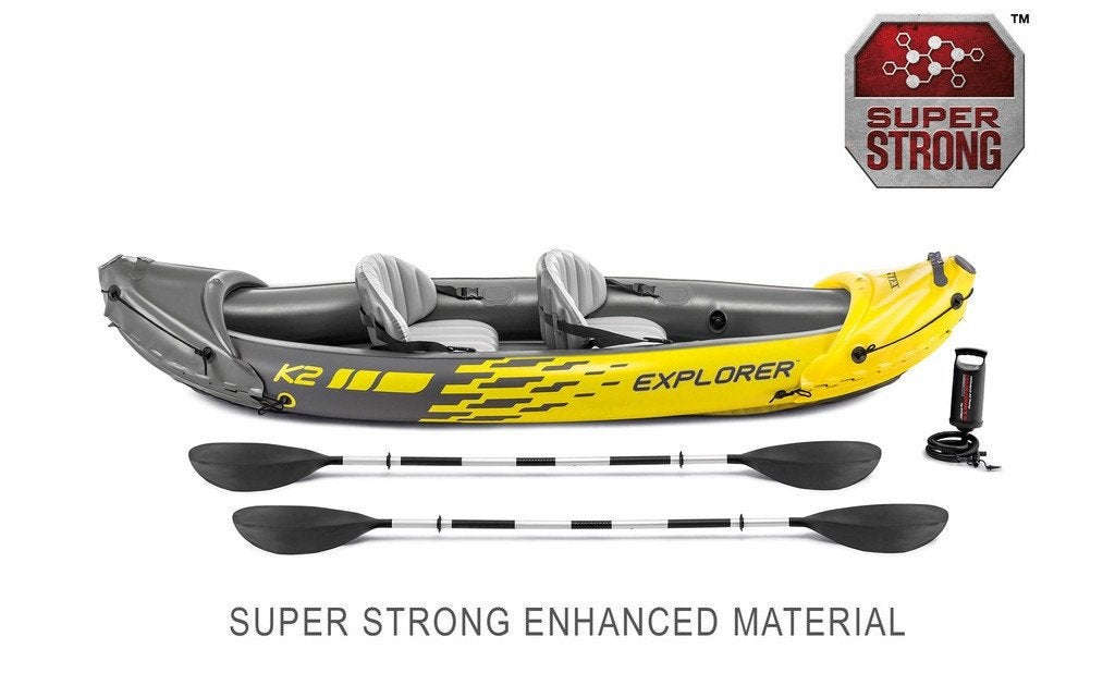 Intex Explorer K2 Inflatable Kayak 2-Person 5 keer gebruikt, Watersport en Boten, Kajaks, Ophalen, Opblaasbaar, Zo goed als nieuw