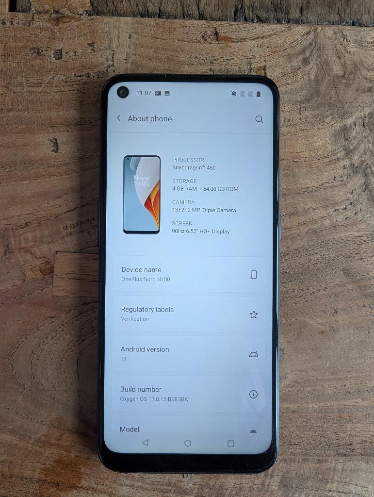 Oneplus Nord N100, Gebruikt, Overige modellen, Ophalen of Verzenden, Zonder simlock
