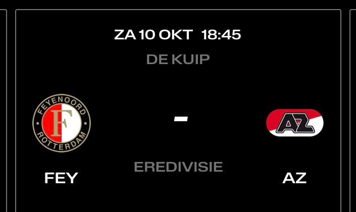 Feyenoord - AZ / zaterdag 10-10-2026 / Z1, Tickets en Kaartjes, Eén persoon, November