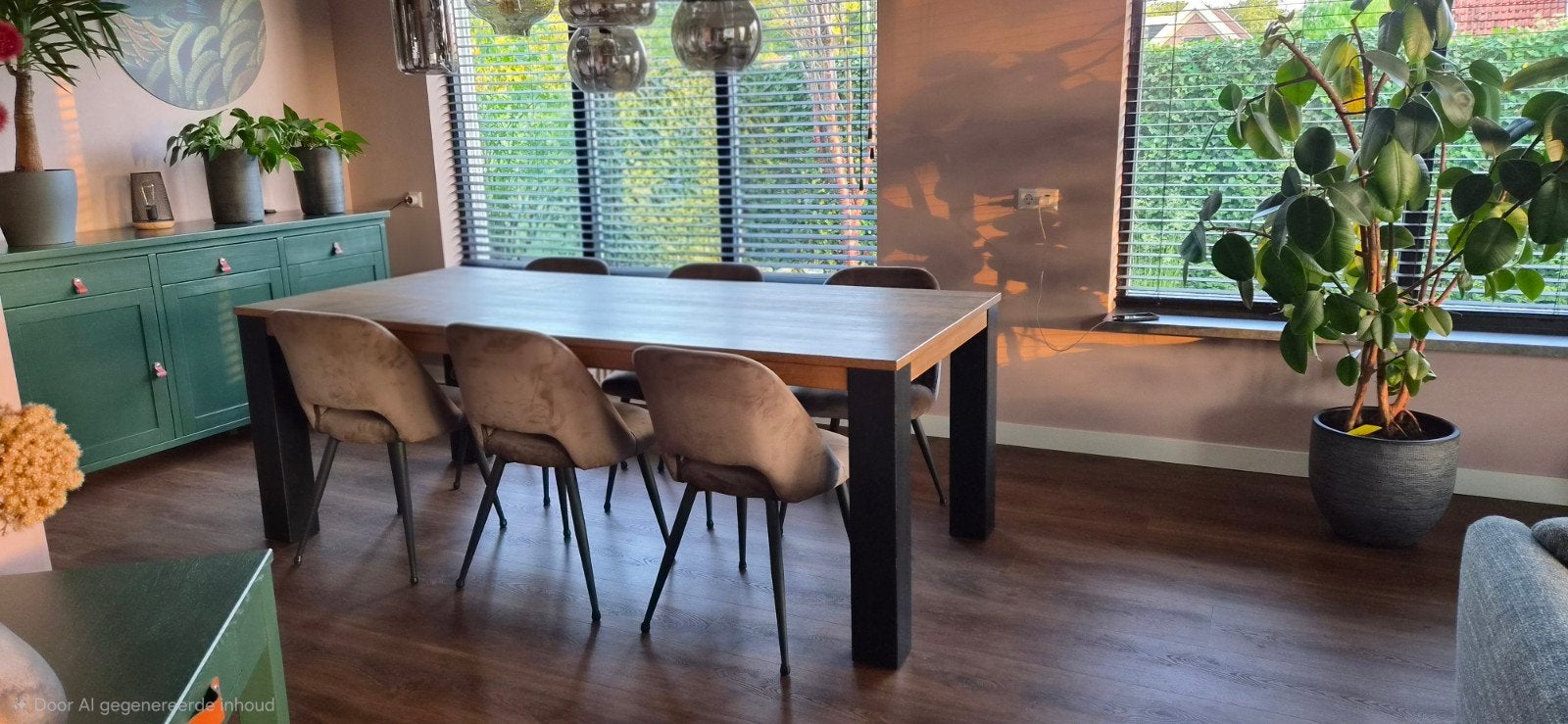 6 fluwelen eetkamerstoelen met metalen poten, Huis en Inrichting, Stoelen, Ophalen, Gebruikt, Overige kleuren, Stof