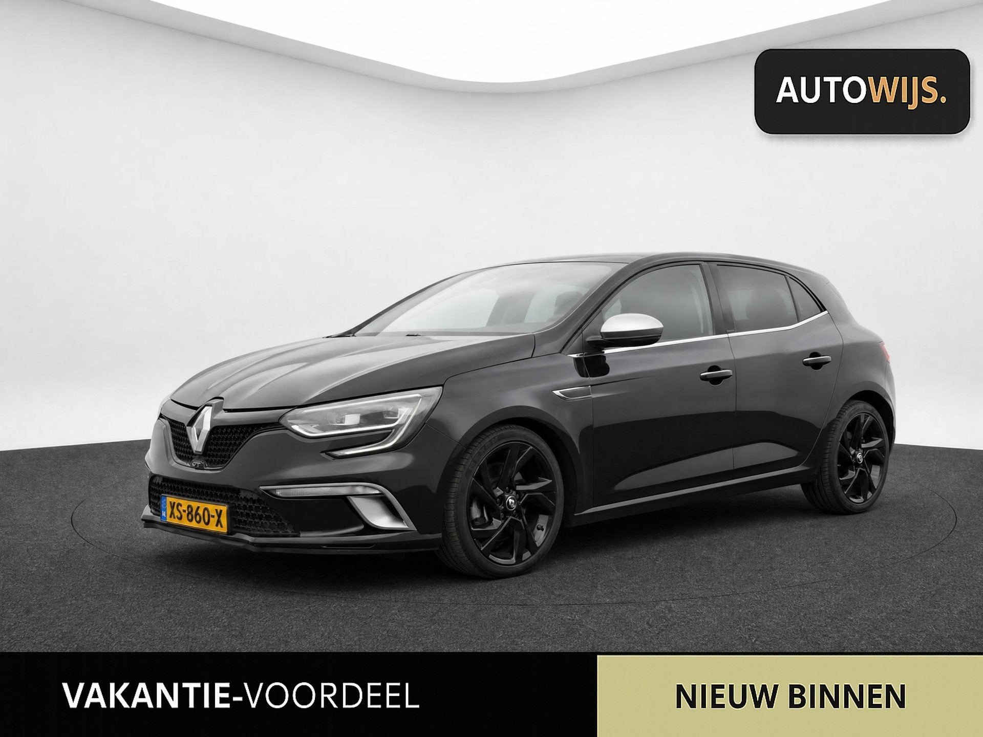 Renault Mégane 1.6 TCe GT|AUT|205PK|PDC|NAVI|LED|HUD|Stoelv, Auto's, Gebruikt, 4 cilinders, Zwart, Automatische klimaatregeling