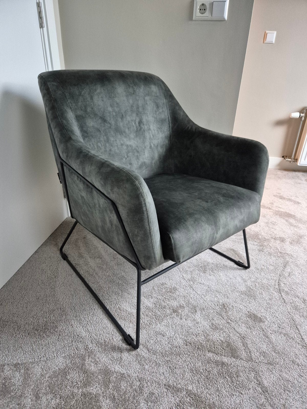NIEUW Donkergroene fauteuil NIEUW, Huis en Inrichting, Fauteuils, Ophalen of Verzenden, Zo goed als nieuw, 75 tot 100 cm, 50 tot 75 cm