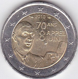 2 euro 2010 Frankrijk - Charles de Gaulle, Ophalen of Verzenden, Frankrijk, 2 euro, Losse munt