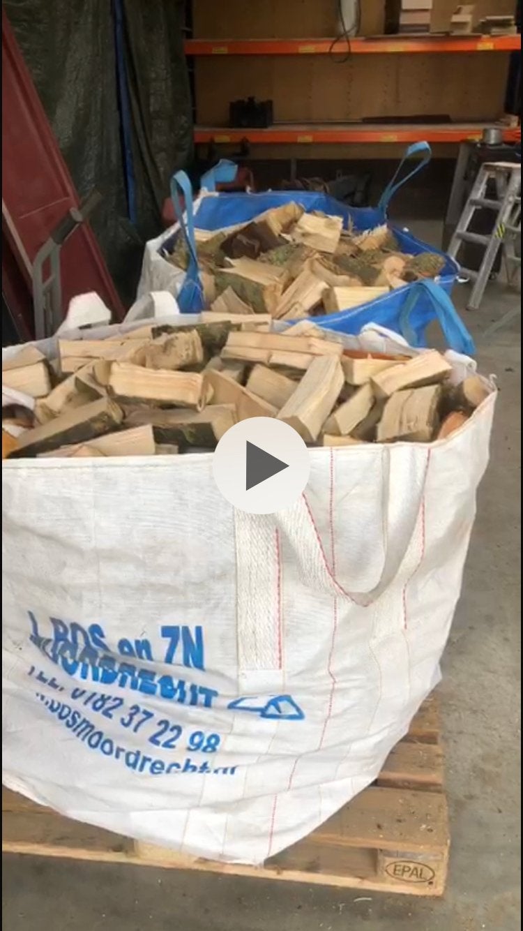 Openhaardhout 8 st bigbags bieden, Tuin en Terras, Haardhout, 6 m³ of meer, Ophalen, Essenhout