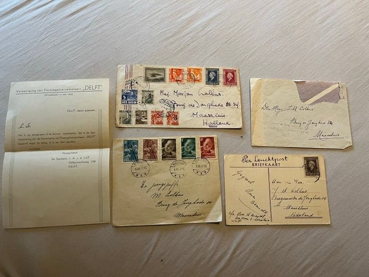 Diverse oude brieven en ansichtkaarten met postzegels, Ophalen of Verzenden, Beschreven, Nederland