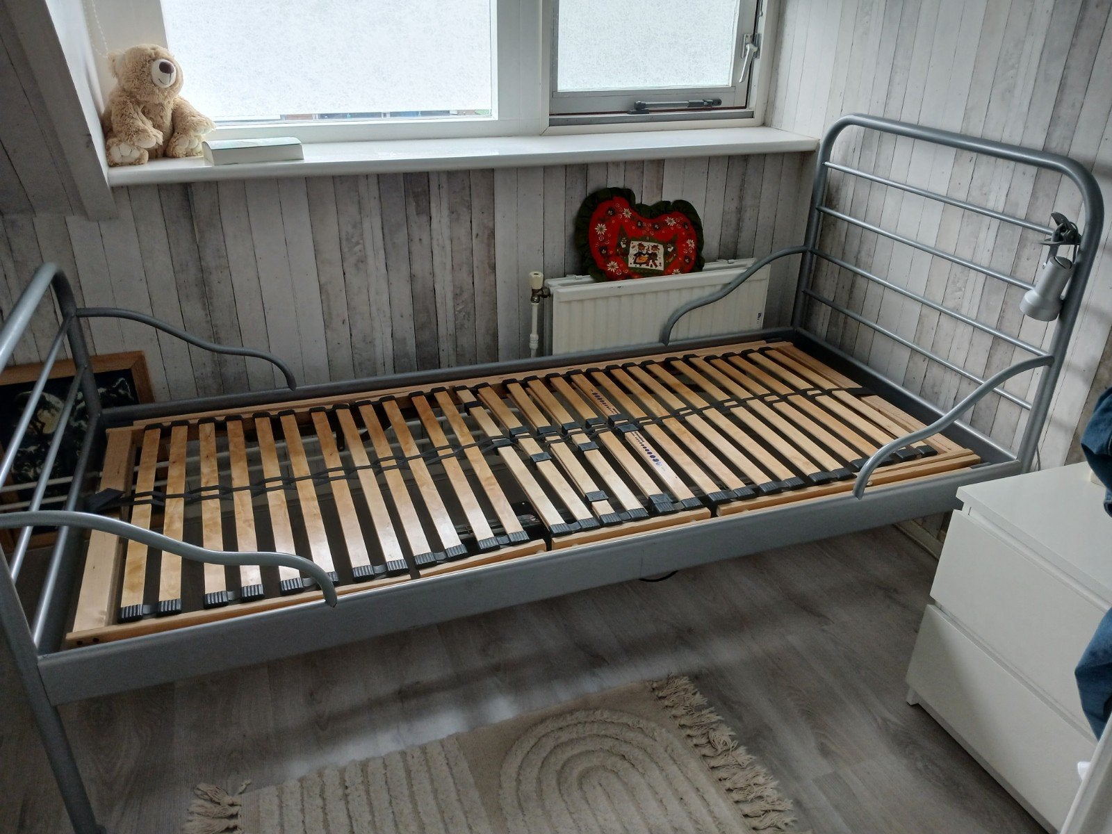 1 persoonsbed met elektrische lattenbodem., Ophalen, Gebruikt, 90 cm, 200 cm