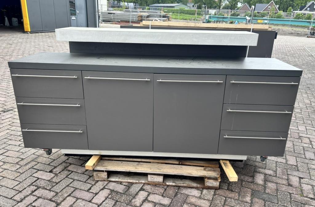 Verrijdbaar keuken, toonbank / balie (antraciet / betonlook), Ophalen, Gebruikt