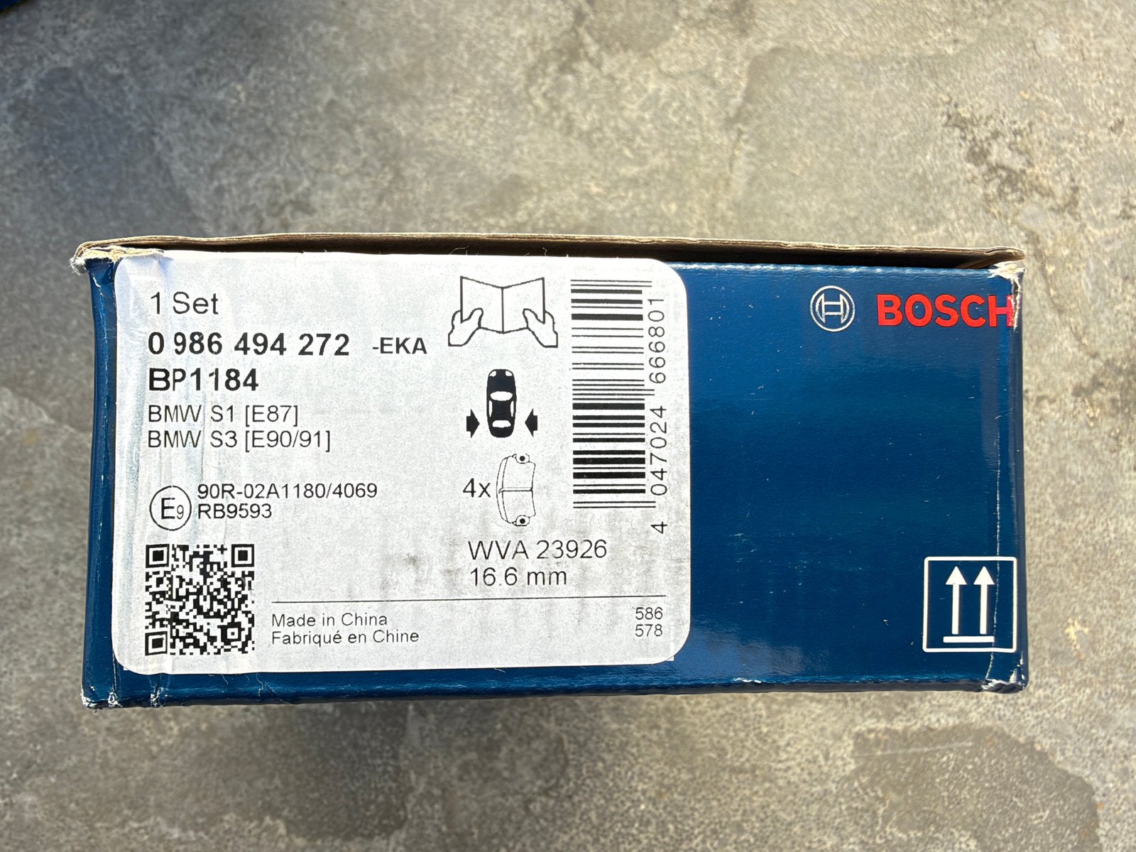 Bosch BP1184 Remblokkenset Achteras BMW 1/3(E87/E90/E91/E92), Ophalen of Verzenden, Nieuw, BMW