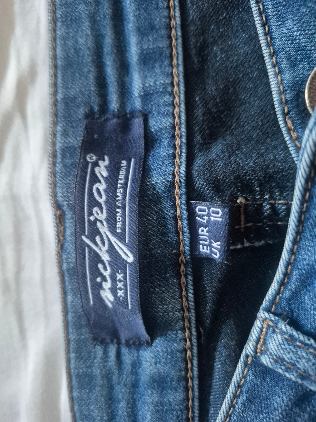 Nick Jean spijkerbroek, maat 40, Kleding | Dames, Ophalen, Blauw, W30 - W32 (confectie 38/40), Gedragen