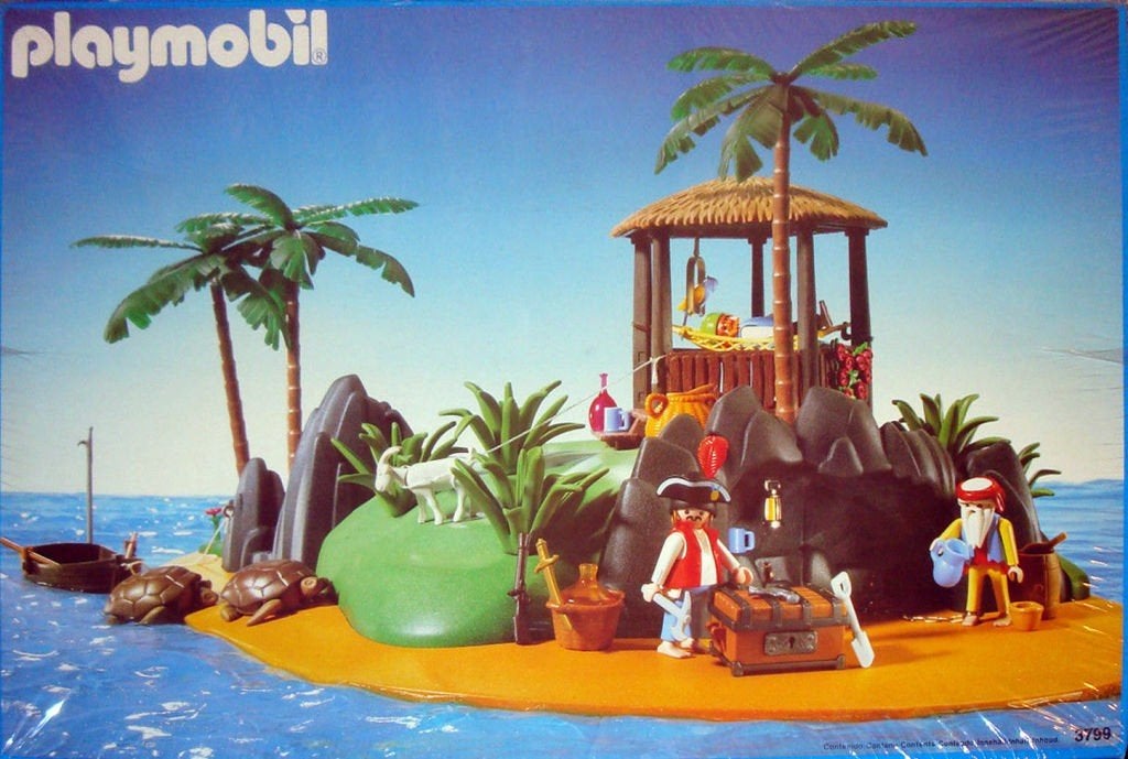 PLAYMOBILE PIRATENEILAND  VINTAGE, Kinderen en Baby's, Speelgoed | Playmobil, Pirates, Gebruikt, Complete set, Overige typen