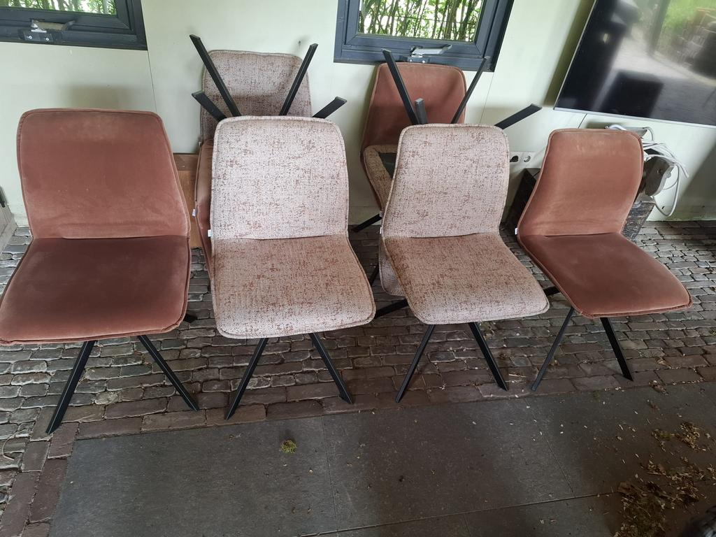 5 eetkamerstoelen stoelen, Huis en Inrichting, Stoelen, Zo goed als nieuw, Vijf, Zes of meer stoelen, Stof, Overige kleuren, Ophalen