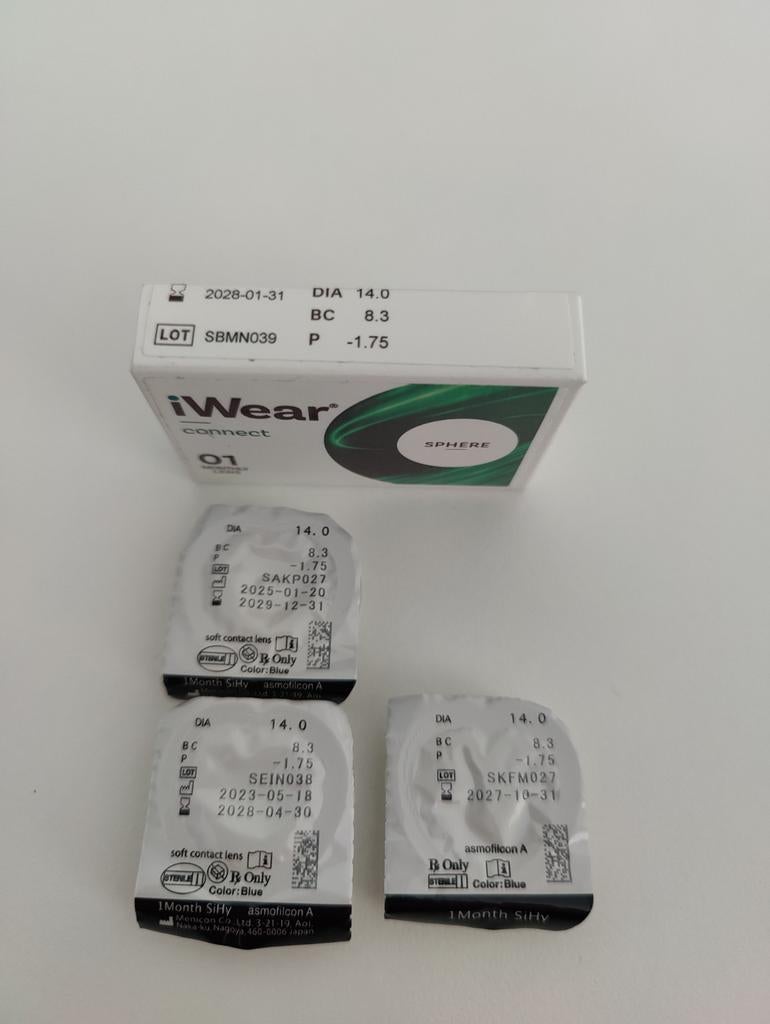 iWear maandlenzen sterkte -1,75 (4 stuks), Ophalen of Verzenden, Nieuw, Ogen