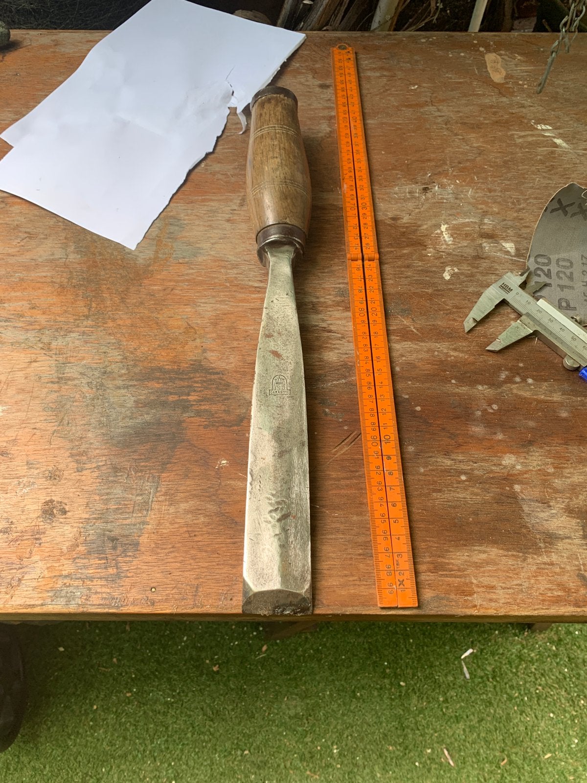 Nooitgedagt kantbeitel 40mm 245+heft=395mm 15mm dik, Antiek en Kunst, Antiek | Gereedschap en Instrumenten, Ophalen of Verzenden
