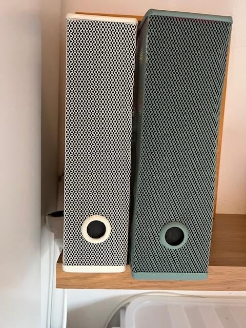 2 Opbergboxen - Wit en Groen, Ophalen of Verzenden, Gebruikt, Metaal