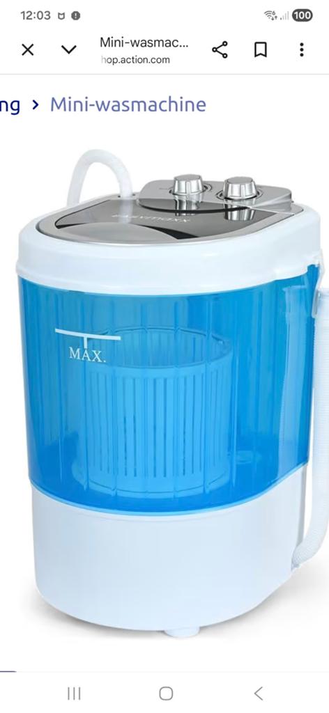 Compacte Mini Wasmachine 3kg - Ideaal voor Camping/Reis, Witgoed en Apparatuur, Wasmachines, Ophalen, Minder dan 1200 toeren, Minder dan 85 cm