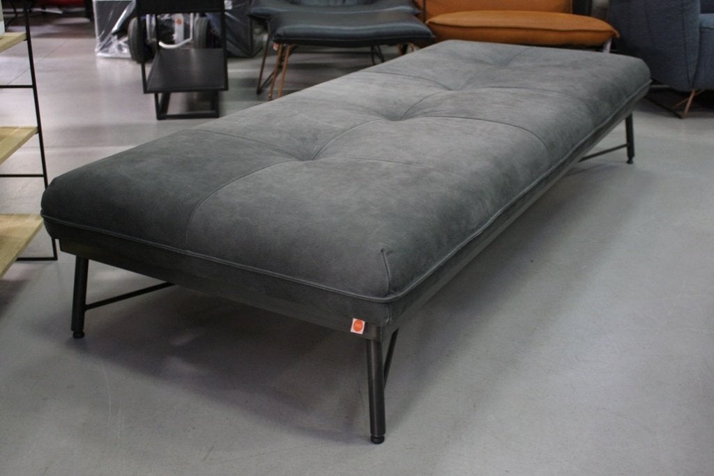 Luxe daybed lounge LENNOX Jess Design metaal leer Black, Ophalen, Minder dan 75 cm, 125 cm of meer, Zo goed als nieuw