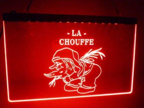 La chouffe bier reclame verlichting en veel andere leuk kado, Verzamelen, Merken en Reclamevoorwerpen, Zo goed als nieuw, Reclamebord
