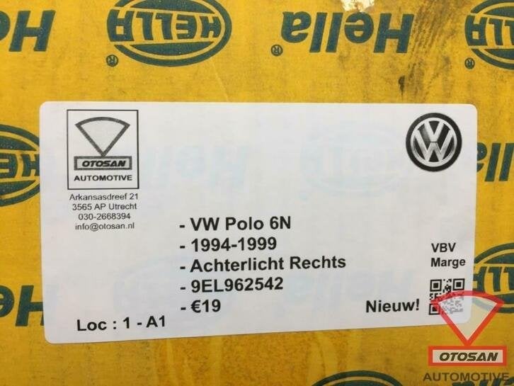 vw polo 6n 1994 1999 achterlicht rechts nieuw! 9el962542, Volkswagen, Volkswagen AG, Nieuw, Berliner Ring 2
38440  Wolfsburg, DE
