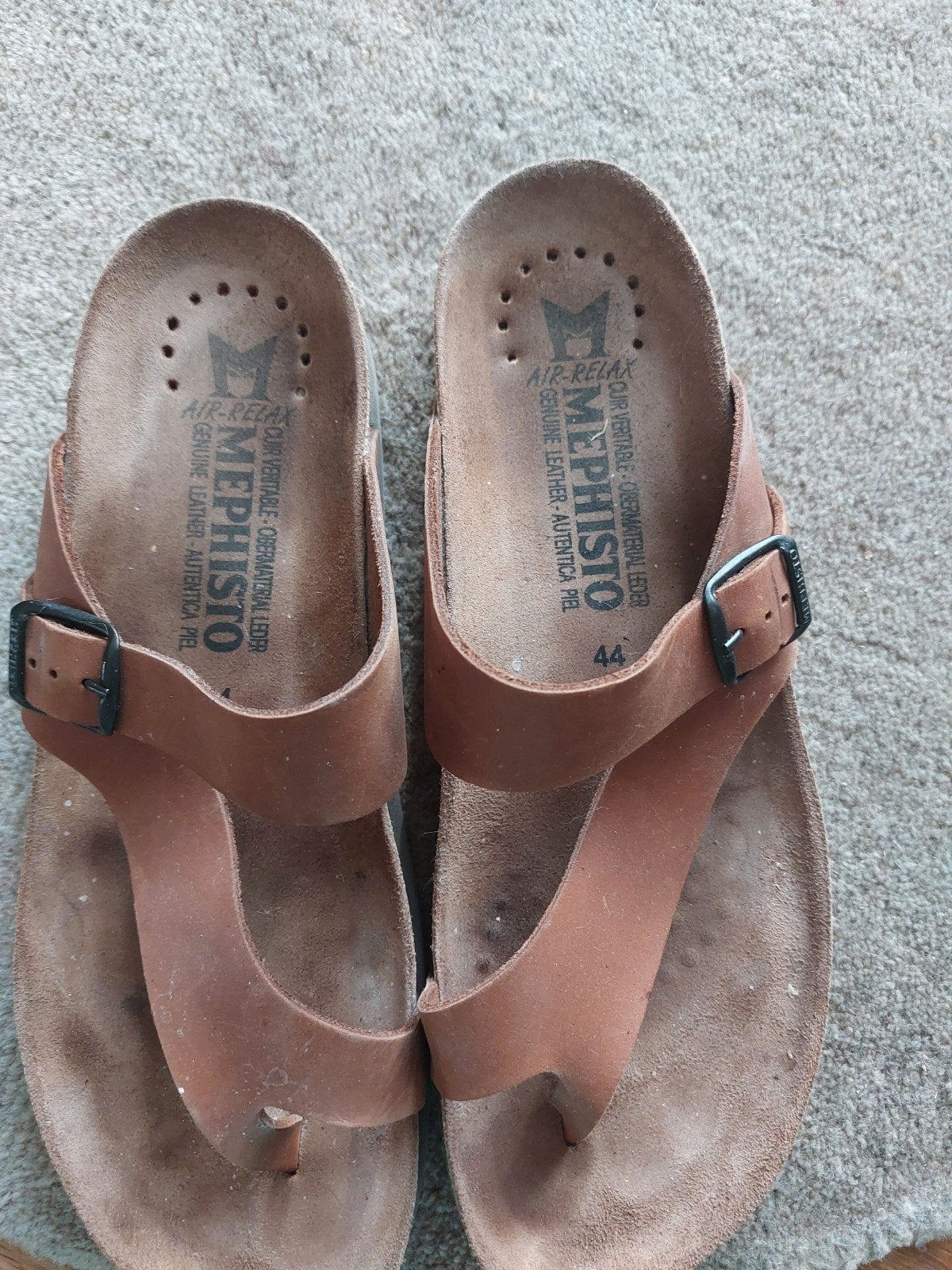 Mephisto heren teenslippers., Kleding | Heren, Schoenen, Zo goed als nieuw, Loafers, Bruin, Ophalen of Verzenden