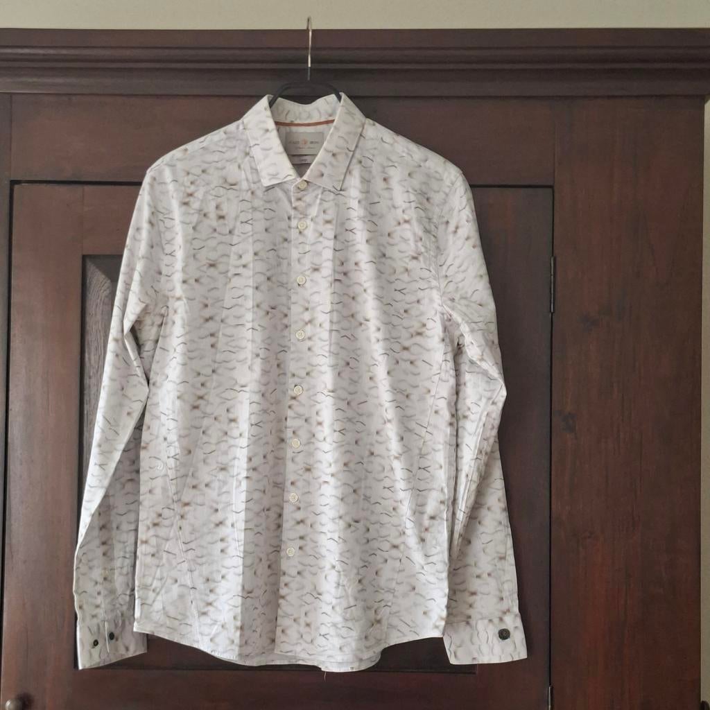 Cast Iron overhemd maat L beige, Kleding | Heren, Beige, Ophalen of Verzenden, Zo goed als nieuw, Halswijdte 41/42 (L)