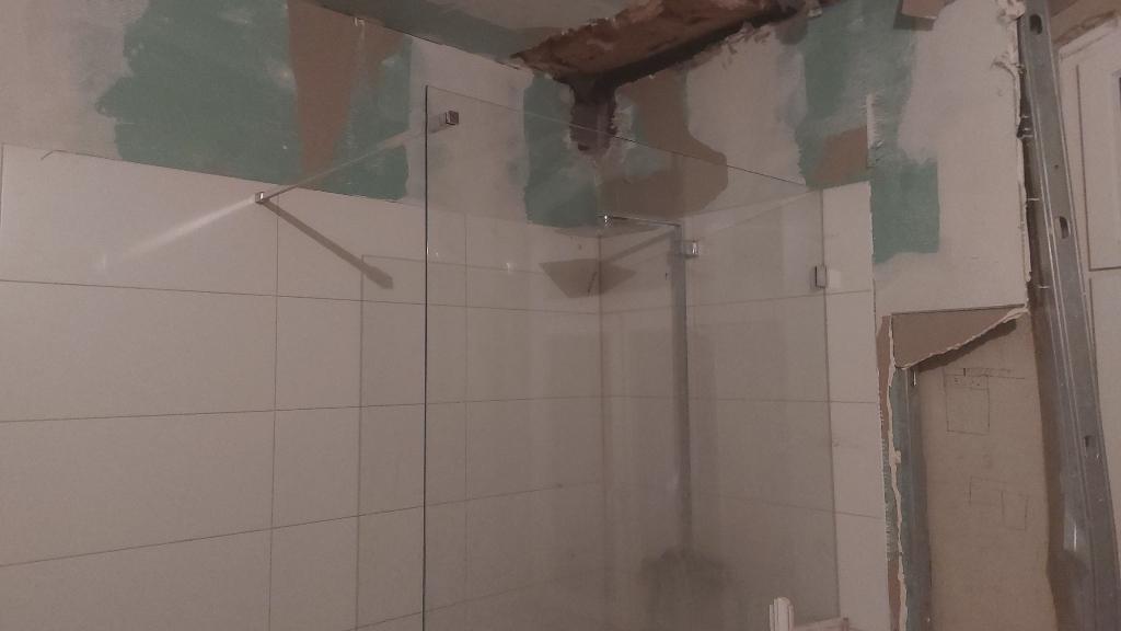 walk-in inloop douchewand  glas XXL chroom houder, Ophalen