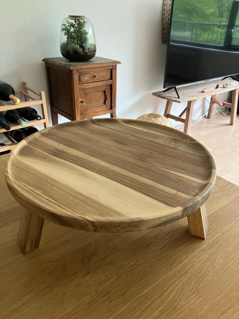 Mooi houten plateau voor kruiden of decoratie, Huis en Inrichting, Woonaccessoires | Dienbladen, Ophalen, Zo goed als nieuw, Rond