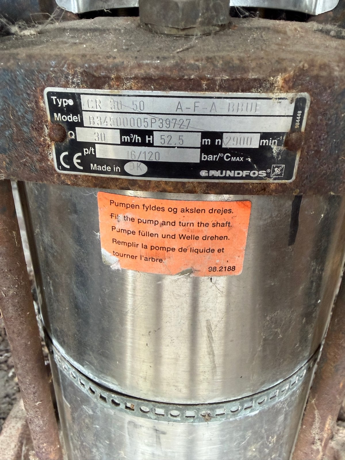 Grundfos CR 30-50 A-F-A-BBUE Pomp met toebehoren, Ophalen