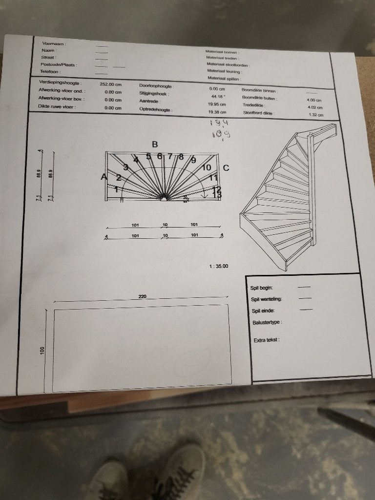 Grenen houten trap, Ophalen, Nieuw, Trap, 2 tot 4 meter